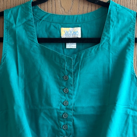 Vtg Victoria harbor 90’s button up tie top - Picture 2 of 2